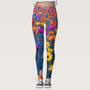 Legging Campo Colorido De Flores