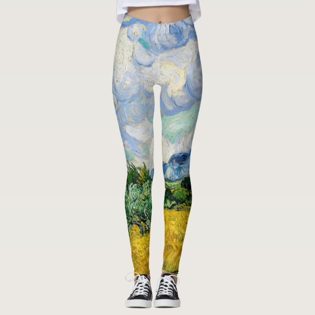 Legging Campo de trigo Van Gogh com ciprestes. Impressioni (Frente)