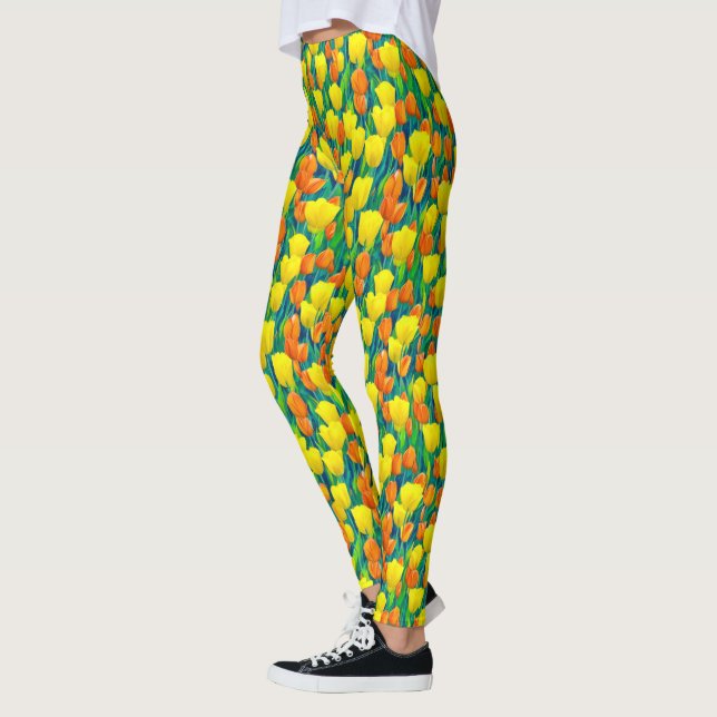 Legging Campo de Tulipas Laranja e Amarela (Esquerda)