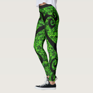 Legging Campos do trevo dos redemoinhos da dança do dia d