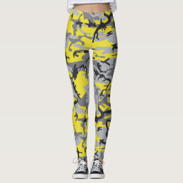 Legging Camuflagem Amarela e Cinza, Militar, Exército