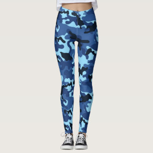 Legging Camuflagem Azul Multicolor