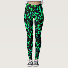 Legging Camuflagem Azul Verde Legal Trendy