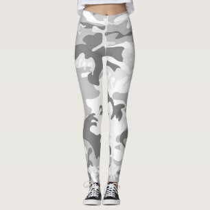 Legging Camuflagem Cinza de Neve de Inverno, Militar, Exér