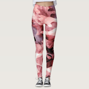 Legging Camuflagem de abstrato de aquarela: gravata-corant