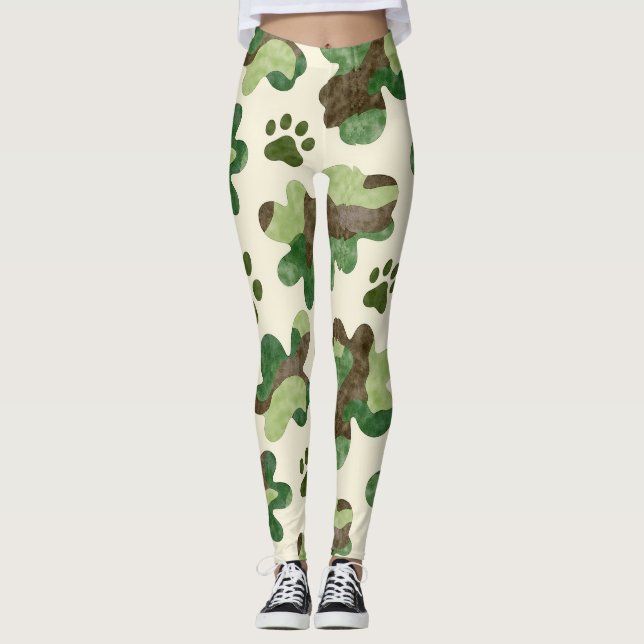 Legging Camuflagem De Animais Quimsos Padrão Sem Costura (Frente)