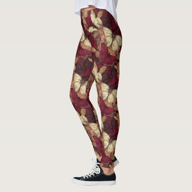 Legging Camuflagem de Borboleta Fofo Ioga de Levantamento  (Esquerda)