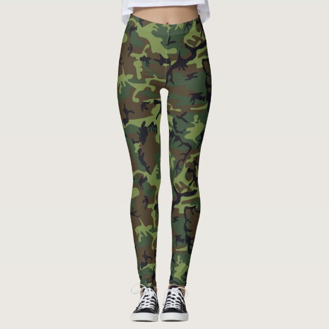 Legging Camuflagem de Camuflagem Florestal Verde Camo seu (Frente)