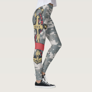 Legging Camuflagem de cinza, com design gráfico âncora 023