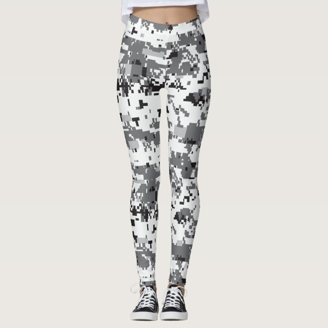 Legging Camuflagem digital de cinzas (Frente)