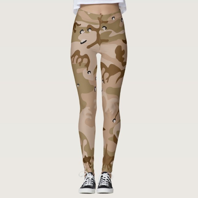 Legging Camuflagem Do Deserto Com Pebolhas, Militares, Exé (Frente)
