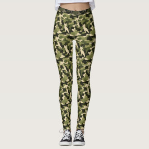 Legging Camuflagem Felina Verde do Exército (Padrão 1) Leg