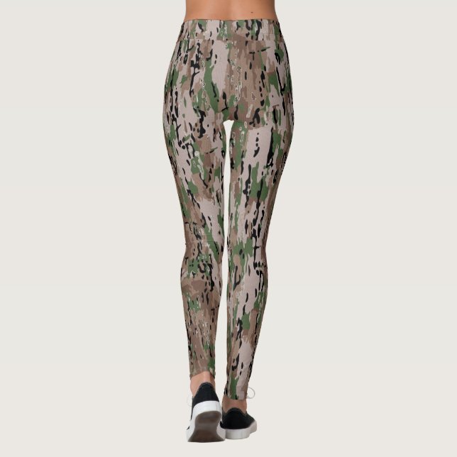 Legging Camuflagem Florestal Bege Verde (Verso)
