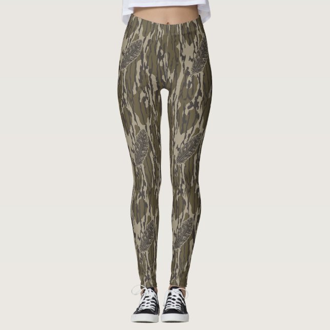 Legging Camuflagem Florestal de Camo de Penas Bottomland T (Frente)