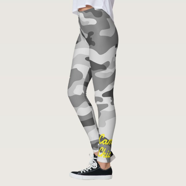 Legging Camuflagem Girassol Amarelo Preto e Branco | (Esquerda)