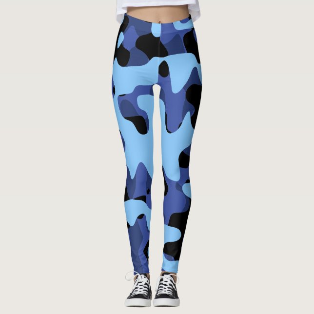 Legging Camuflagem Militar Azul (Frente)