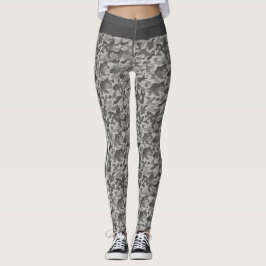 Legging Camuflagem militar das cinzas, branca e cinzas