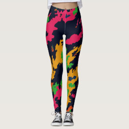 Legging Camuflagem Neon Color, Estilo Militar Armado