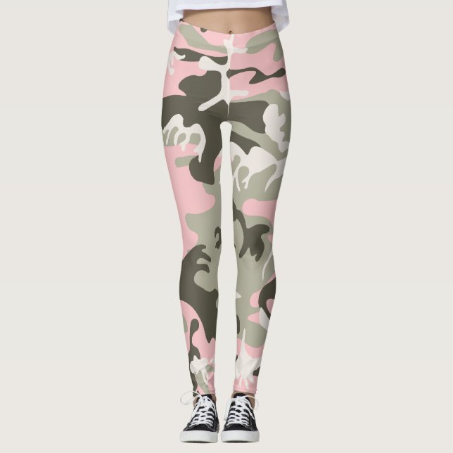 Legging Camuflagem rosa e verde, Militares, Exército (Frente)