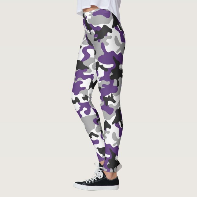Legging Camuflagem roxa, Cinza, branca e negra (Esquerda)