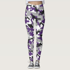 Legging Camuflagem roxa, Cinza, branca e negra