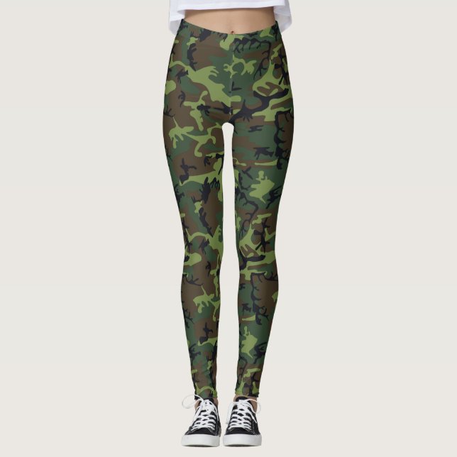 Legging Camuflagem Verde Militar (Frente)