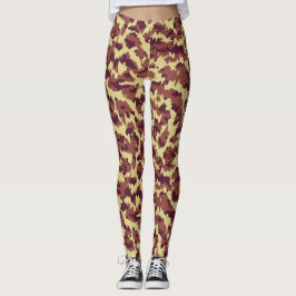 Legging Camuflagem Vívida Doodle Retro Preto e Vermelho Se