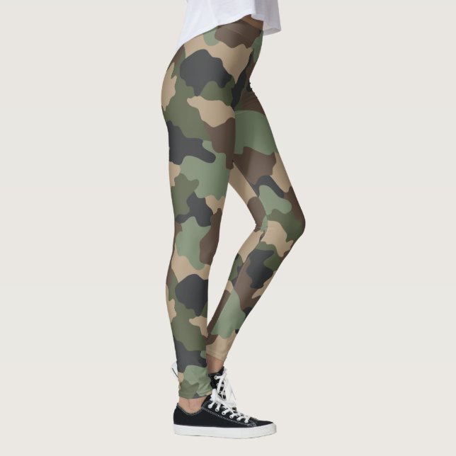 Legging Camuflagem Woodland Camo Militar Khaki Tan Preto (Direita)