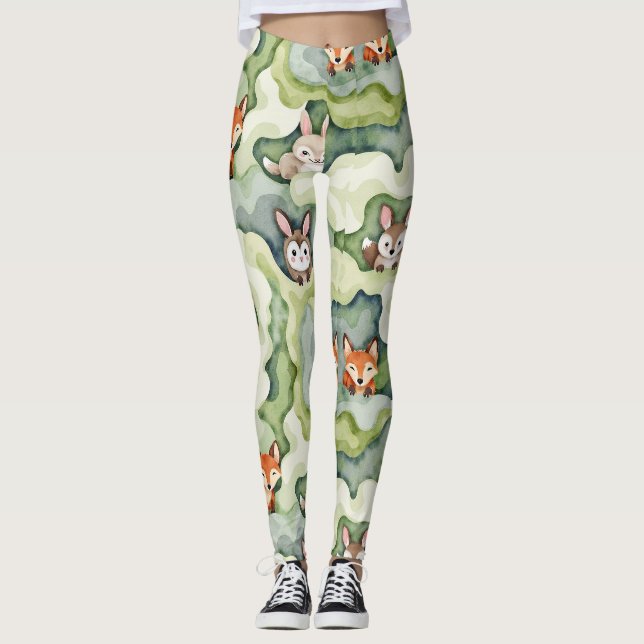 Legging Camuflagem Woodland, Raposa-Bebê (Frente)