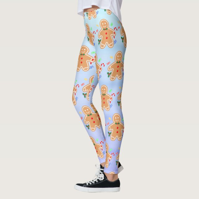 Legging Cana-doce de-doce de pão-de-Natal (Esquerda)