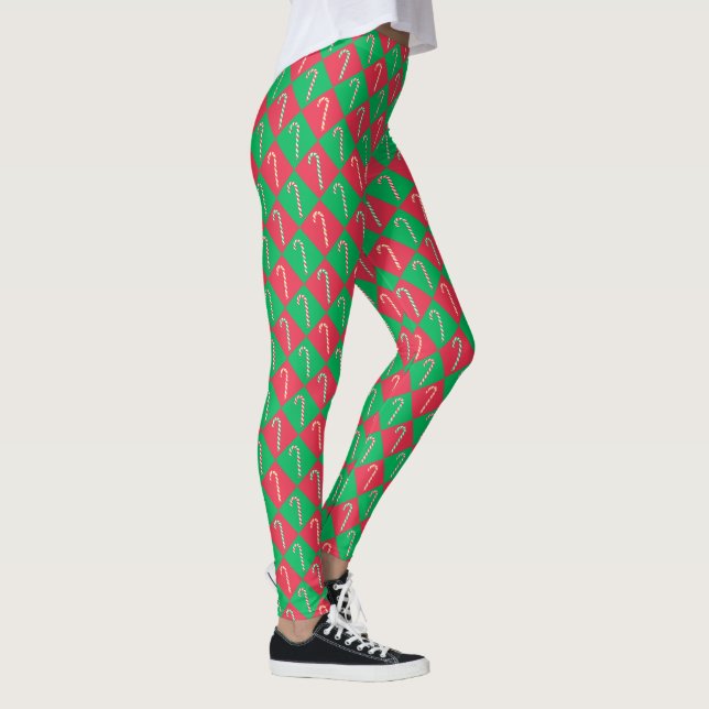 Legging Cana doce verde-festiva, branca, doce, com padrão  (Direita)
