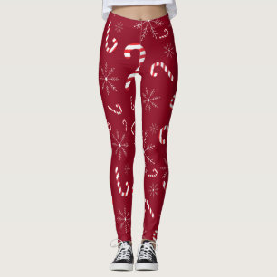 Legging Cana Festiva Festiva de Natal Cana-de-Neve Fresca