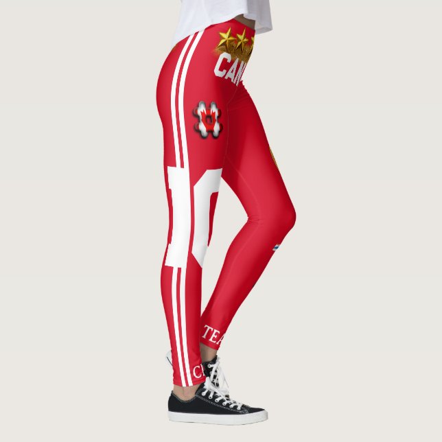 Legging Canadá 2026 Jogos Globais: Troféu de Ouro & Camisa (Direita)