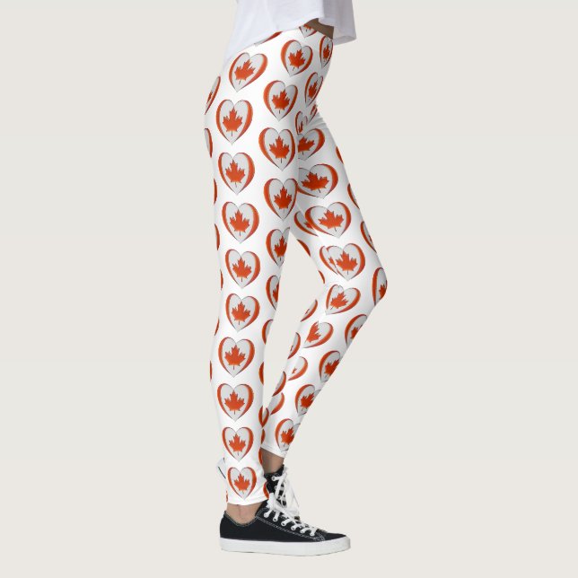 Legging Canadá Maple Leaf Heart não é para venda orgulhosa (Direita)