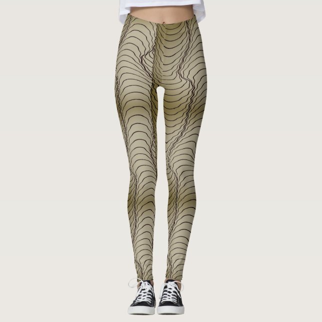 Legging canalizações de arte geométrica com ilusão óptica (Frente)