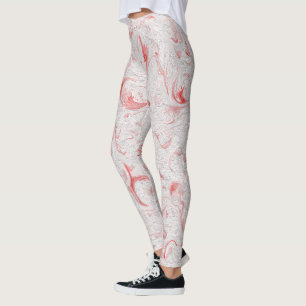 Legging Canas de Natal Vermelho e Branco Riscado