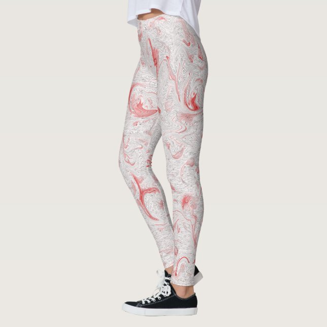 Legging Canas de Natal Vermelho e Branco Riscado (Esquerda)