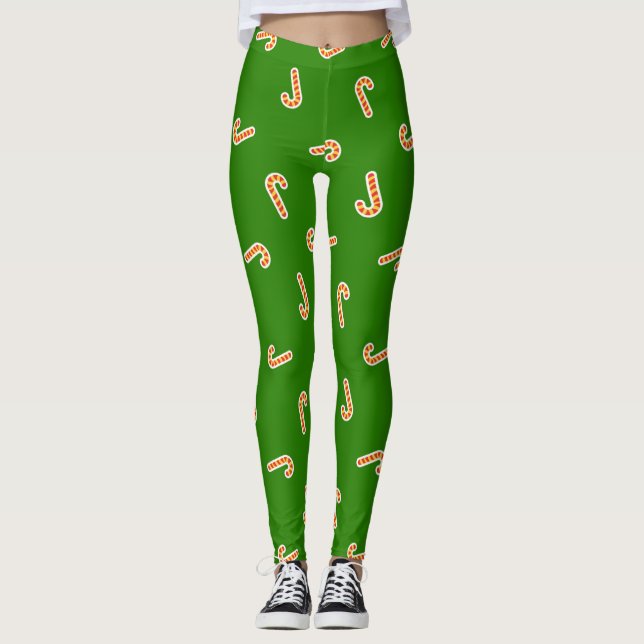 Legging Canas doces vermelhas e amarelas verdes (Frente)