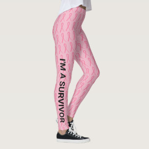 Legging Cancer Da Mama Execute Seu Nome Fita Rosa Dupla Si