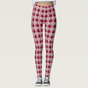 Legging Câncer de Cabeça e Pescoço Plaid Burgundy de Consc