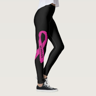 Legging Cancro da mama rasgado guerreiro da fita…