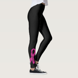 Legging Cancro da mama rasgado guerreiro da fita…