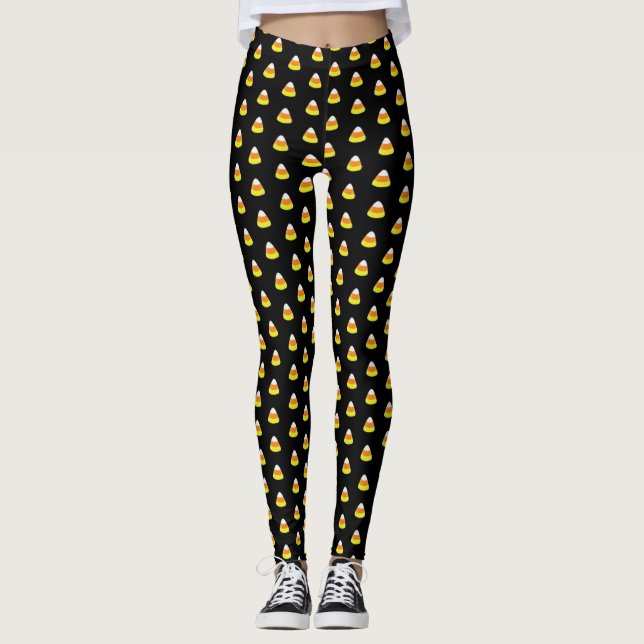Legging Candy Corn - Cor de Fundo Personalizada (Frente)