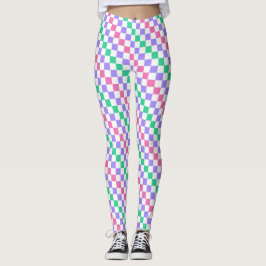 Legging Candy shop diagonal checkerboard pattern