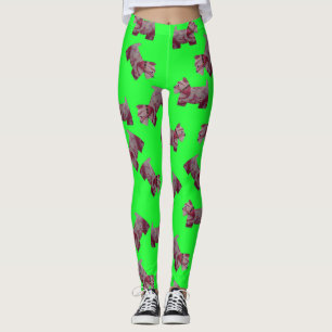 Legging Candy Swirl Scottie Terrier verde