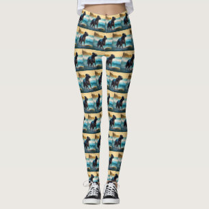 Legging Cane Corso Beach Surfing Painting