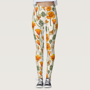 Legging Canecas e mariposas da Califórnia em branco 2