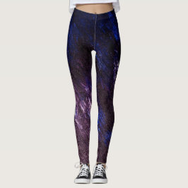 Legging Caneleiras abstratas azuis e pretas da lavanda da