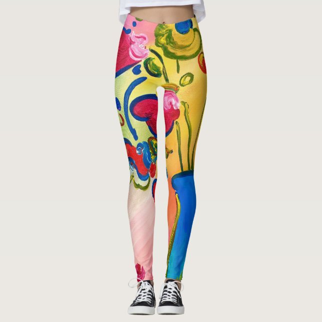 Legging Caneleiras abstratas coloridas (Frente)