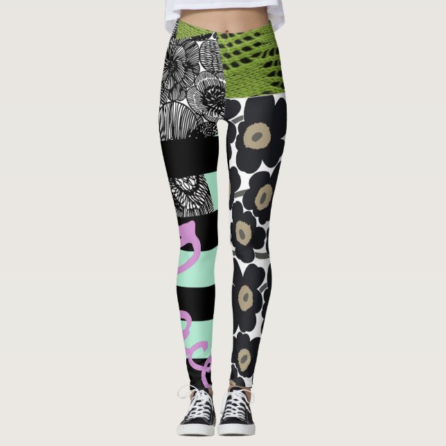 Legging Caneleiras abstratas da PAZ (Frente)